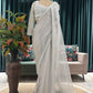 Ivory Grey Net Saree with Heavy Embroidered Blouse