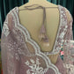 Mauve Embroidered Saree with Scalloped Floral Border