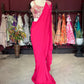 Hot Pink Designer Saree with Embellished Blouse & Ready-to-Wear Drape