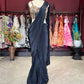 Black Designer Saree with Gold Embellished Blouse & Modern Draped Look