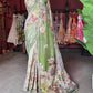 Pastel Green Floral Designer Saree with Embellished Border