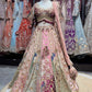 Pastel Pink Multicolor Heavy Embroidered Bridal Lehenga Choli