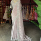 Blush Pink Satin Designer Saree with Silver Embellished Border