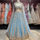 Sky Blue Heavy Embroidered Lehenga Choli with Net Dupatta