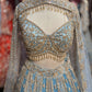 Sky Blue Heavy Embroidered Lehenga Choli with Net Dupatta