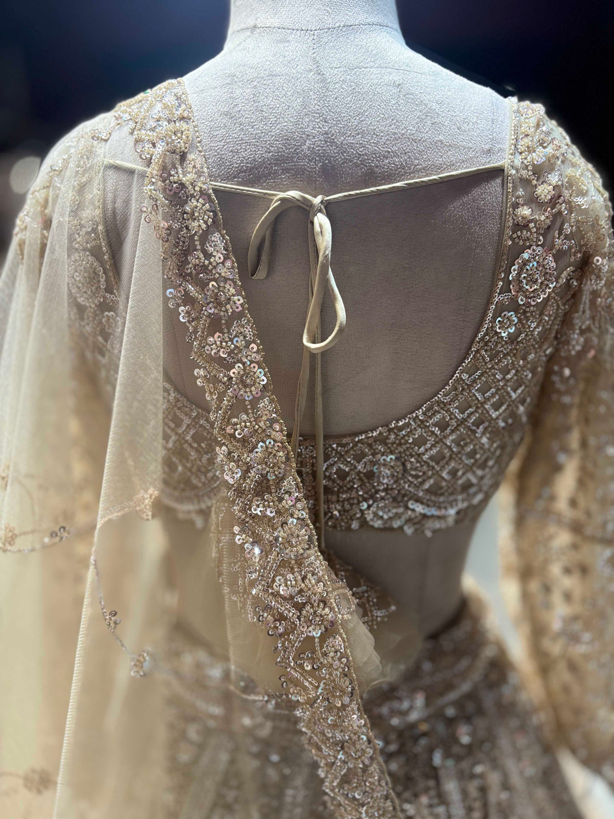 Champagne Gold Heavy Embroidered Bridal Lehenga Choli