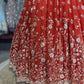 Rust Orange Floral Sequin Embroidered Bridal Lehenga Choli