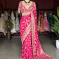 Rani Pink Banarasi Designer Saree with Golden Embroidered Border