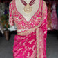 Rani Pink Banarasi Designer Saree with Golden Embroidered Border
