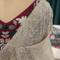 Champagne Golden Saree with Maroon Embroidered Blouse