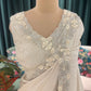 Ivory Embroidered Saree with Elegant Floral Border Work