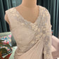 Ivory Embroidered Saree with Elegant Floral Border Work