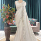 Ivory Embroidered Saree with Elegant Floral Border Work