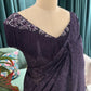 Deep Plum Ner Saree with Fringe Pallu and Embroidered Blouse