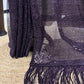 Deep Plum Ner Saree with Fringe Pallu and Embroidered Blouse