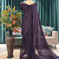 Deep Plum Ner Saree with Fringe Pallu and Embroidered Blouse