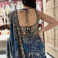 Blue Silk Saree with Heavy Golden Zari Embroidery & Designer Blouse