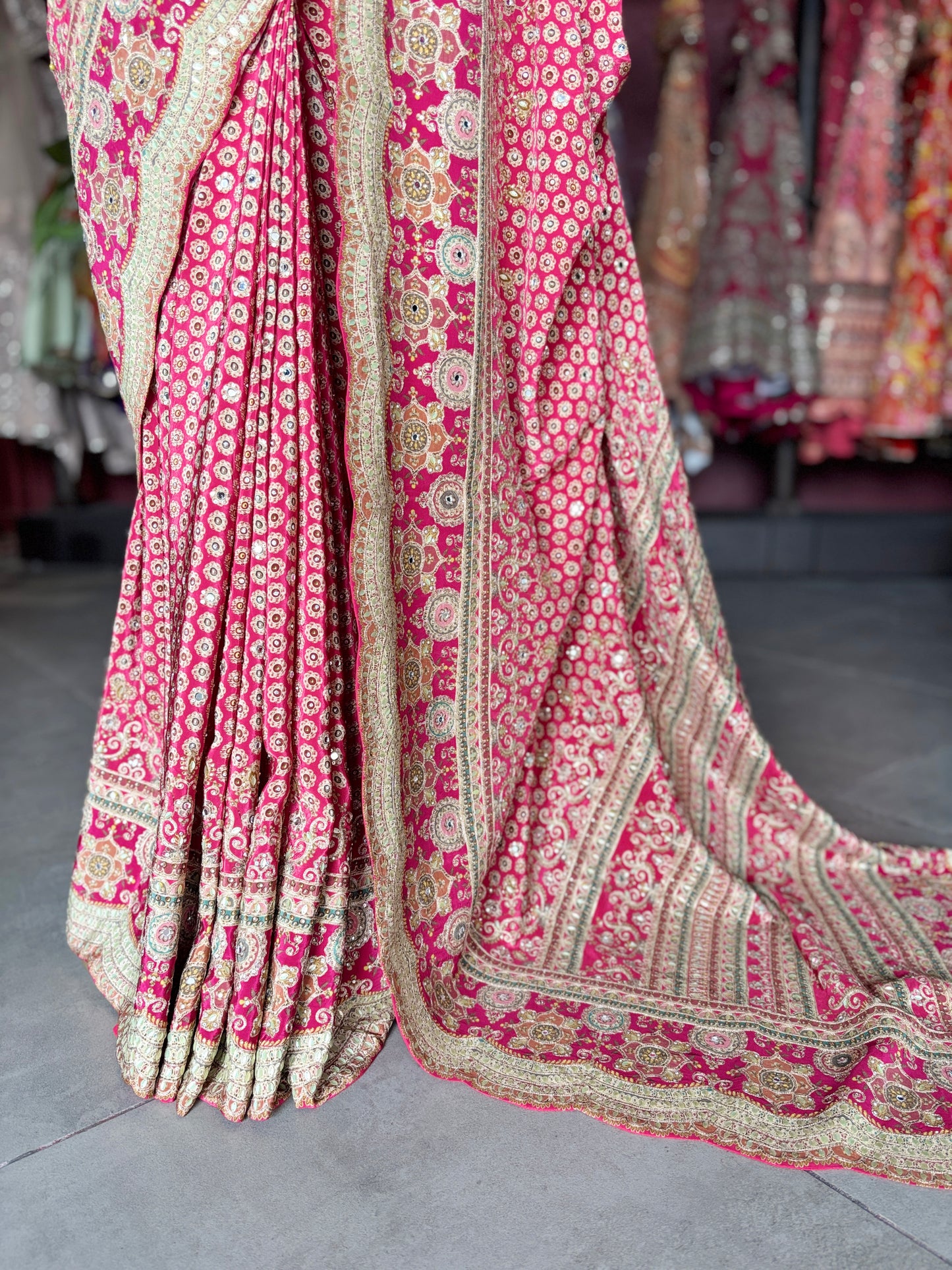 Banarasi Designer Saree with Golden Border and Embroidered Blouse