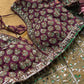 Mustard Designer Saree with Sequin Embroidery & Maroon Handwork Blouse