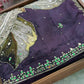 Purple Designer Saree with Mirror Work & Hand Embroidered Blouse
