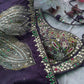 Purple Designer Saree with Mirror Work & Hand Embroidered Blouse