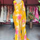 Pure Kora Silk Tissue Saree With Striped Pallu and Scallop Border