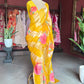 Pure Kora Silk Tissue Saree With Striped Pallu and Scallop Border