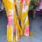 Pure Kora Silk Tissue Saree With Striped Pallu and Scallop Border
