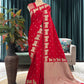 Red Banarasi Saree with Traditional Elephant Motif Zari Work