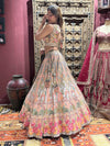 Pastel Grey Embroidered Lehenga Choli with Dupatta