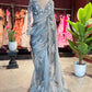 Ice Blue Designer Saree with Silver Embroidery and Scallop Border