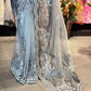 Ice Blue Designer Saree with Silver Embroidery and Scallop Border
