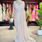 Pink White Designer Saree with Pearl Embroidery and Scallop Border