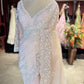 Pink White Designer Saree with Pearl Embroidery and Scallop Border