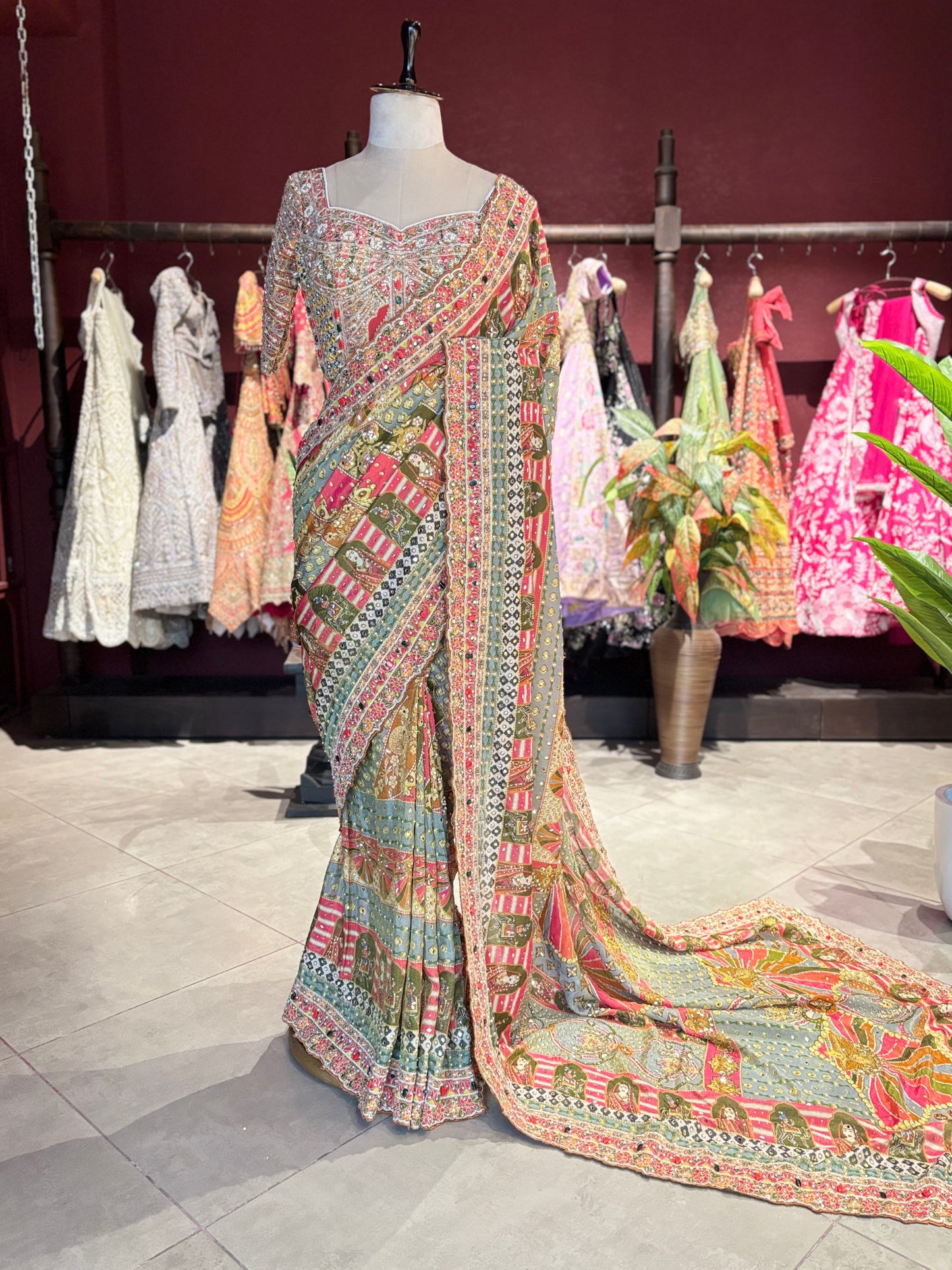 Rajwada Rang Mahal Heritahe Saree With Designer Blouse