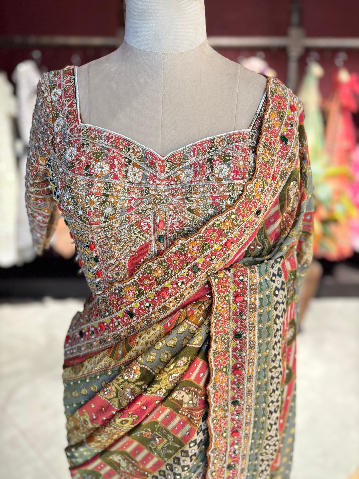 Rajwada Rang Mahal Heritahe Saree With Designer Blouse