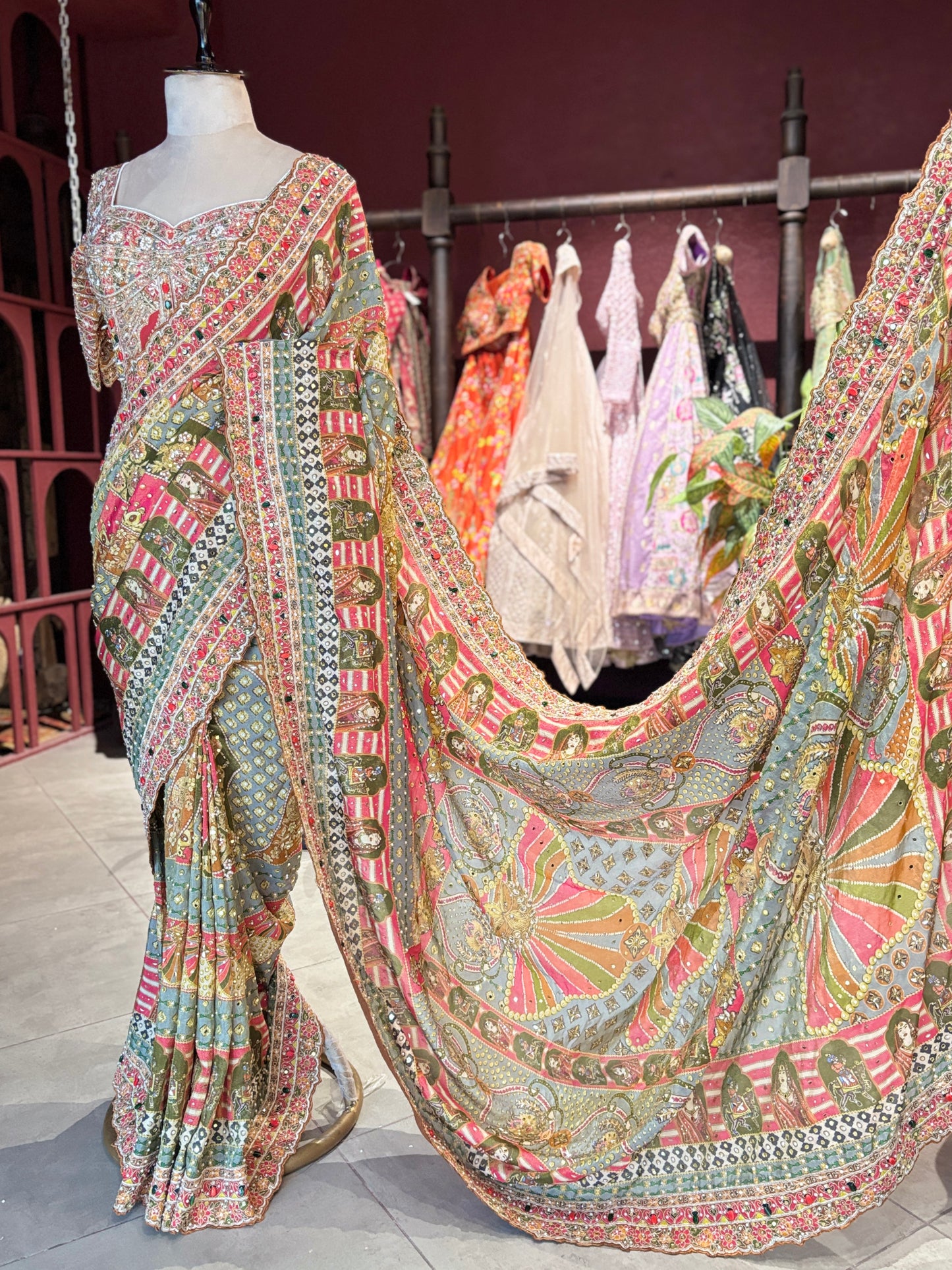 Rajwada Rang Mahal Heritahe Saree With Designer Blouse