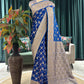 Royal Blue Banarasi Style Saree with Heavy Woven Border