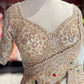 Tissue Ivory Designer Bridal Saree with Heavy Handwork Blouse