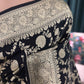 Black Elegant Silk Saree with Rich Gold Floral Motifs