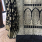 Black Elegant Silk Saree with Rich Gold Floral Motifs