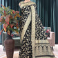 Black Elegant Silk Saree with Rich Gold Floral Motifs