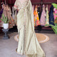 Sage Designer Saree with Embroidered Blouse and Stone Work Border