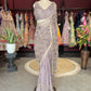 Mauve Designer Saree with Heavy Sequin Work and Embellished Blouse