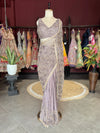 Mauve Designer Saree with Heavy Sequin Work and Embellished Blouse