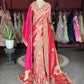 Banarasi Designer Saree with Golden Embroidery and Pink Dupatta Detail