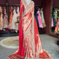 Royal Red Banarasi Designer Saree with Heavy Golden Embroidered Border