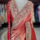 Royal Red Banarasi Designer Saree with Heavy Golden Embroidered Border