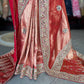 Royal Red Banarasi Designer Saree with Heavy Golden Embroidered Border