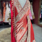 Royal Red Banarasi Designer Saree with Heavy Golden Embroidered Border